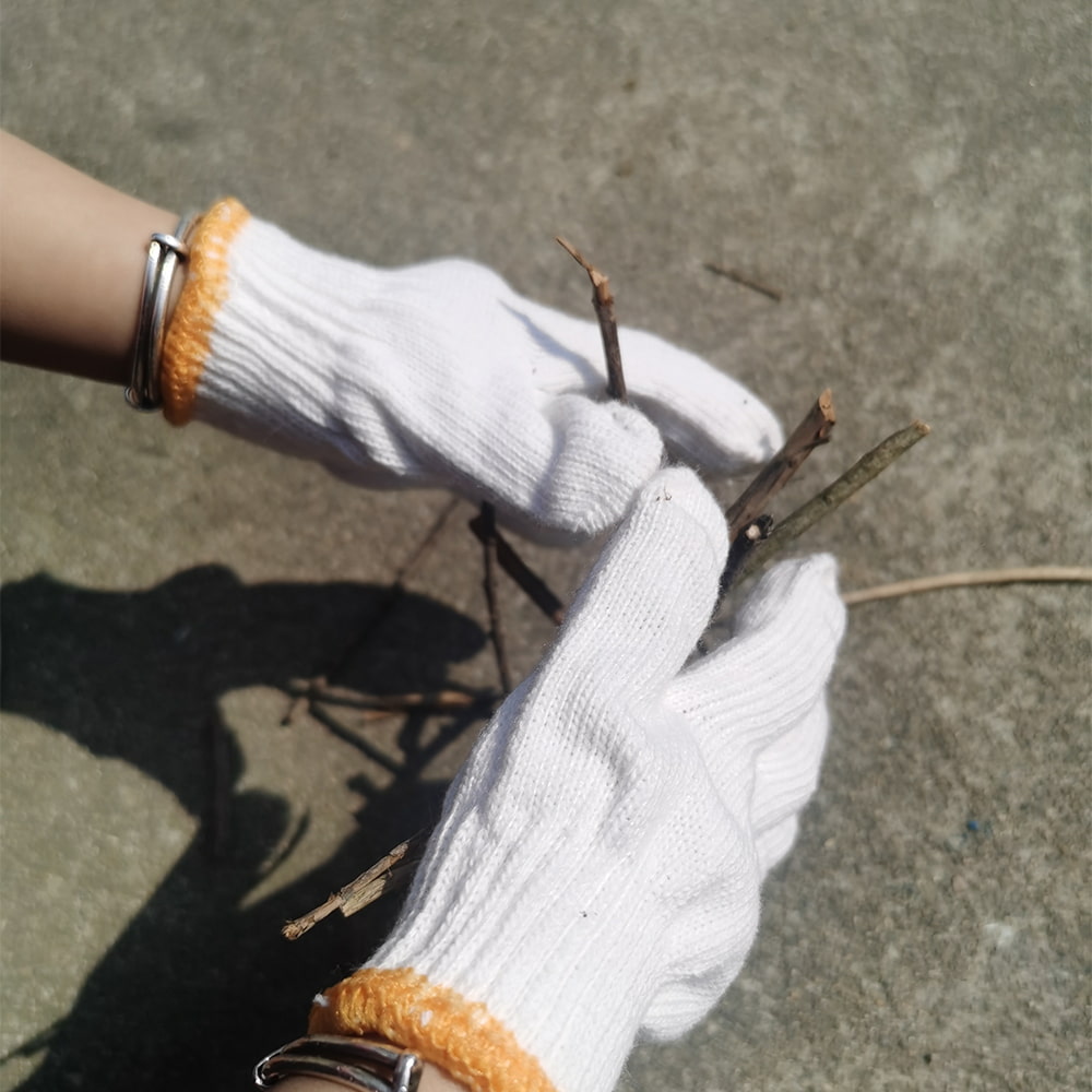 Sarung tangan kerja kanak-kanak kapas poliester putih